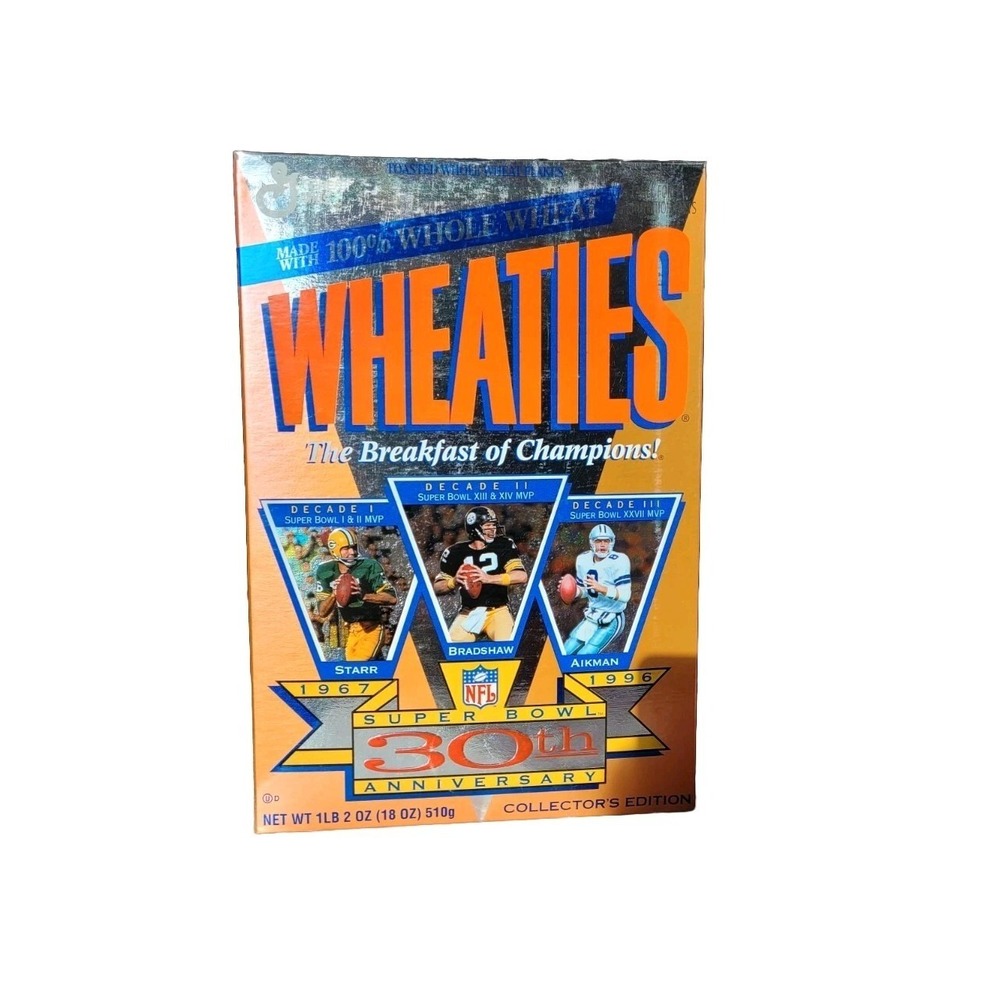 Wheaties‎ Collectible Cereal Box-NFL Super Bowl 30th Anniversary 1996-Never Open